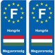F Europe Hongrie Hungary autocollant plaque