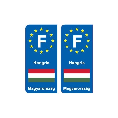 F Europe Hongrie Hungary autocollant plaque
