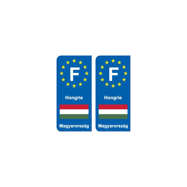 F Europe Hongrie Hungary autocollant plaque