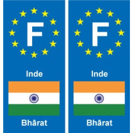 F Europe Inde India autocollant plaque