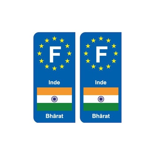 F Europe Inde India autocollant plaque