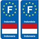 F Europe Indonésie Indonesia 2 sticker plaque immatriculation auto