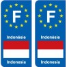 F Europe Indonésie Indonesia 2 sticker plaque immatriculation auto