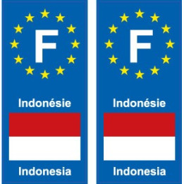 Autocollant Indonésie Indonesia sticker plaque immatriculation auto