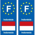 Autocollant Indonésie Indonesia sticker plaque immatriculation auto