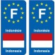 F Europe Indonésie Indonesia sticker plaque immatriculation auto