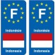 Autocollant Indonésie Indonesia sticker plaque immatriculation auto