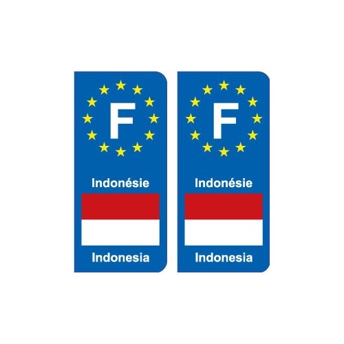 Autocollant Indonésie Indonesia sticker plaque immatriculation auto