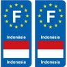 F Europe Indonésie Indonesia sticker plaque immatriculation auto