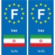 F Europe Iran autocollant plaque