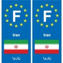 F Europe Iran autocollant plaque