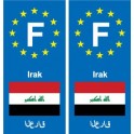F Europe Irak Iraq autocollant plaque