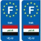 F Europe Irak Iraq autocollant plaque