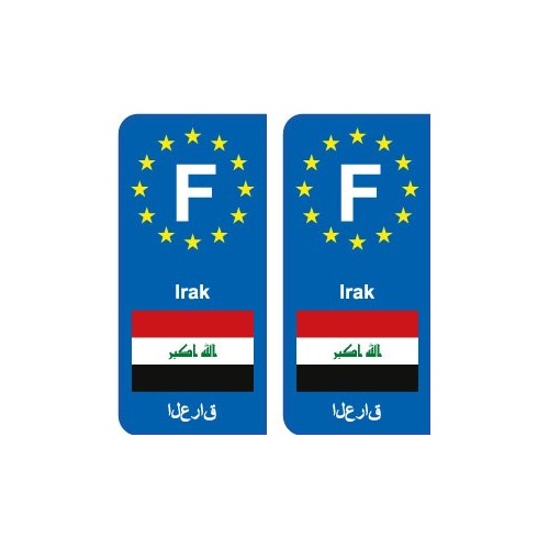 F Europe Irak Iraq autocollant plaque