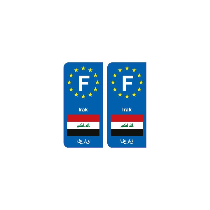 F Europe Irak Iraq autocollant plaque
