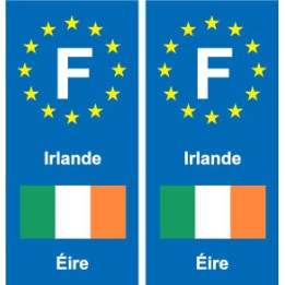 F Europe Irlande Ireland autocollant plaque