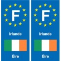 F Europe Irlande Ireland autocollant plaque