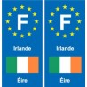 F Europe Irlande Ireland autocollant plaque