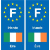 F Europe Irlande Ireland autocollant plaque
