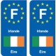 F Europe Irlande Ireland autocollant plaque