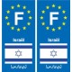 F Europe Israël Israel autocollant plaque