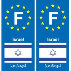 F Europe Israël Israel autocollant plaque