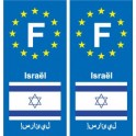 F Europe Israël Israel autocollant plaque