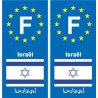 F Europe Israël Israel autocollant plaque