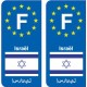 F Europe Israël Israel autocollant plaque