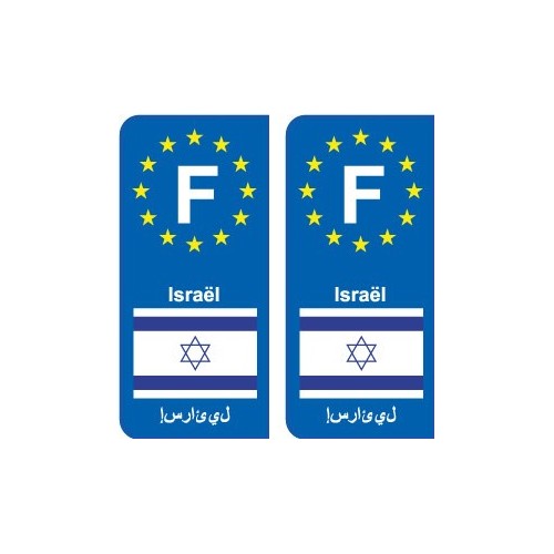 F Europe Israël Israel autocollant plaque