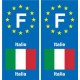 F Europe  Italie Italy autocollant plaque