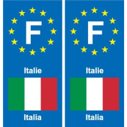 F Europe  Italie Italy autocollant plaque