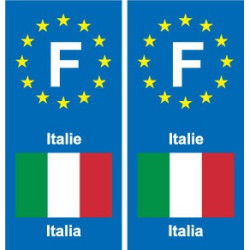 F Europe  Italie Italy autocollant plaque