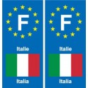 F Europe  Italie Italy autocollant plaque