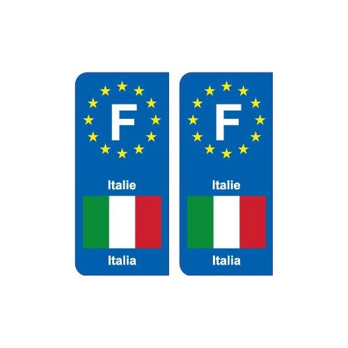 F Europe  Italie Italy autocollant plaque
