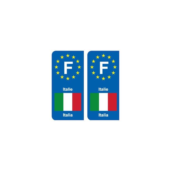 F Europe  Italie Italy autocollant plaque