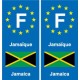 F Europe  Jamaïque Jamaica autocollant plaque