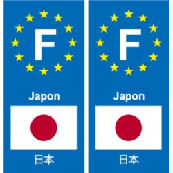 F Europe Japon Japan autocollant plaque