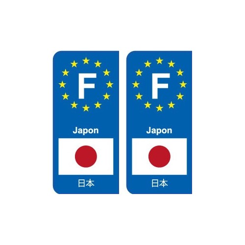 F Europe Japon Japan autocollant plaque