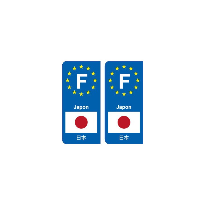 F Europe Japon Japan autocollant plaque
