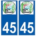 45 Saran logo autocollant plaque stickers ville