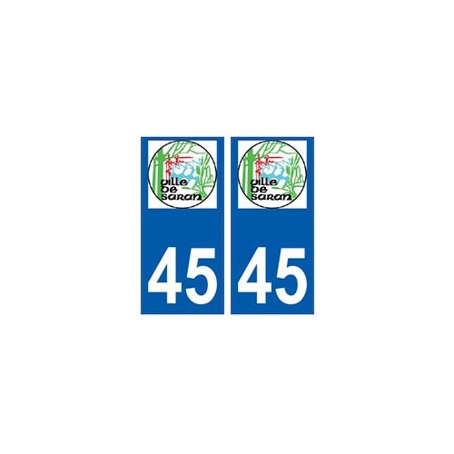 45 Saran logo autocollant plaque stickers ville