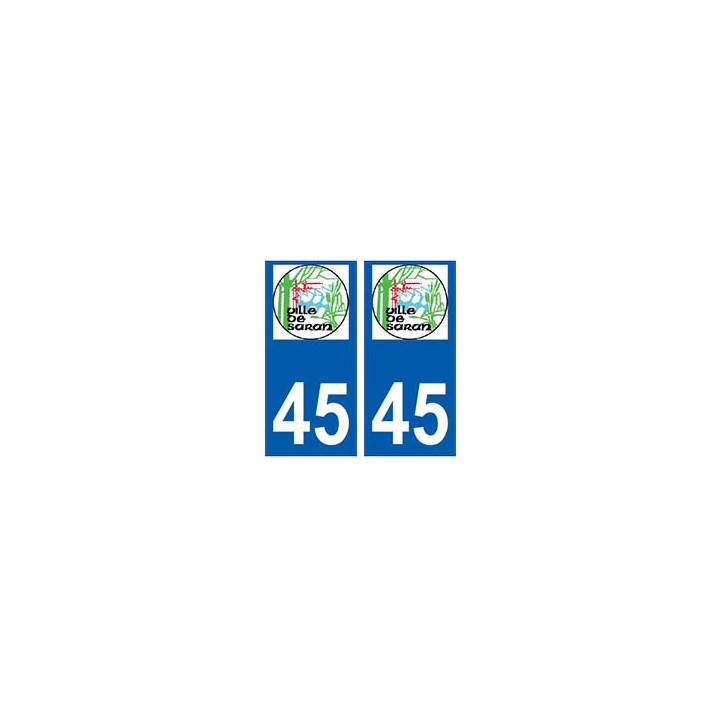 45 Saran logo autocollant plaque stickers ville