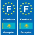 F Europe  Kazakhstan autocollant plaque