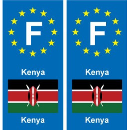 F Europe Kenya autocollant plaque