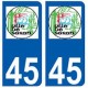 45 Saran logo autocollant plaque stickers ville