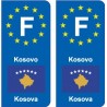 F Europe Kosovo autocollant plaque