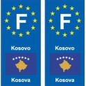 F Europe Kosovo autocollant plaque