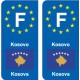 F Europe Kosovo autocollant plaque