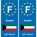 F Europe Kuwait autocollant plaque
